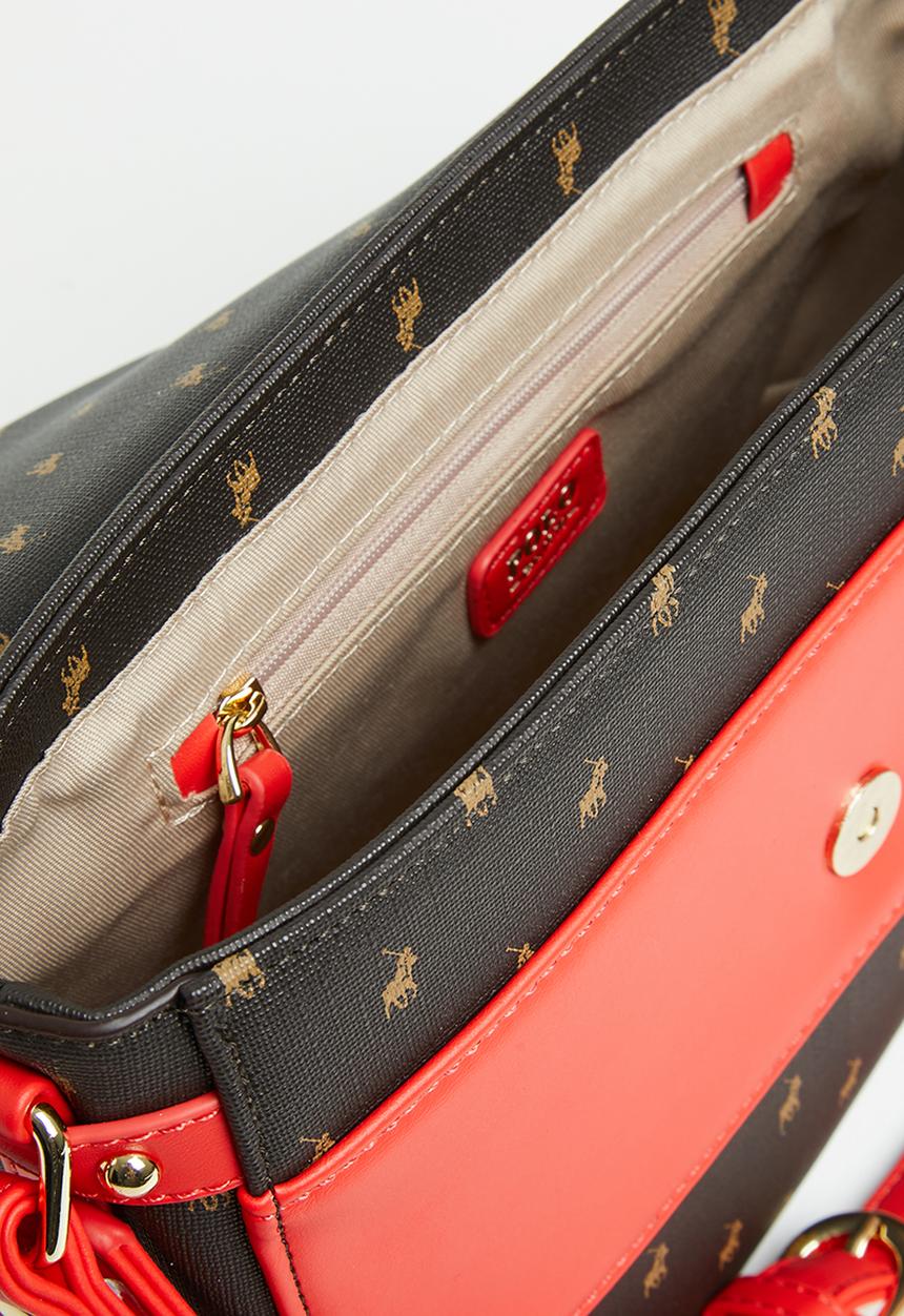 POLO - Polo canterbury flapover sling - brown & red