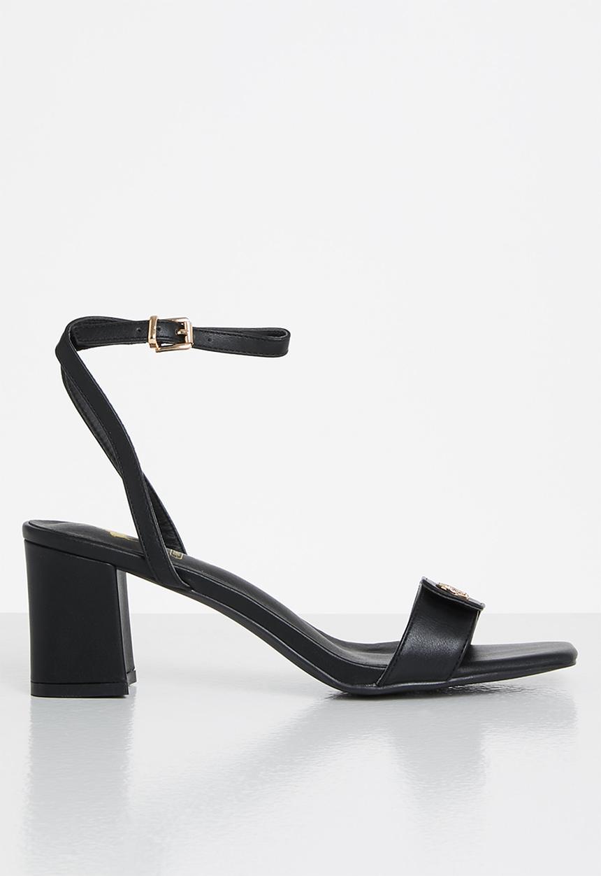POLO - Demi ankle strap block heel sandal - black