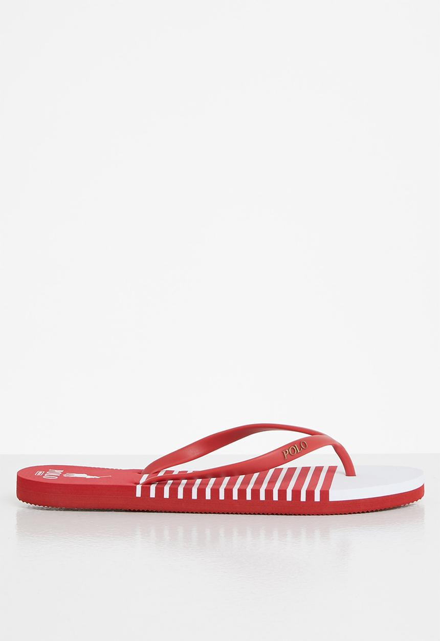 POLO - Gladice stripe flip flop - red
