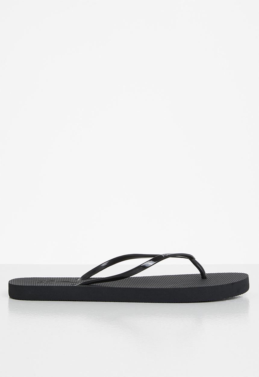 POLO - Grace gloss flip flop - black