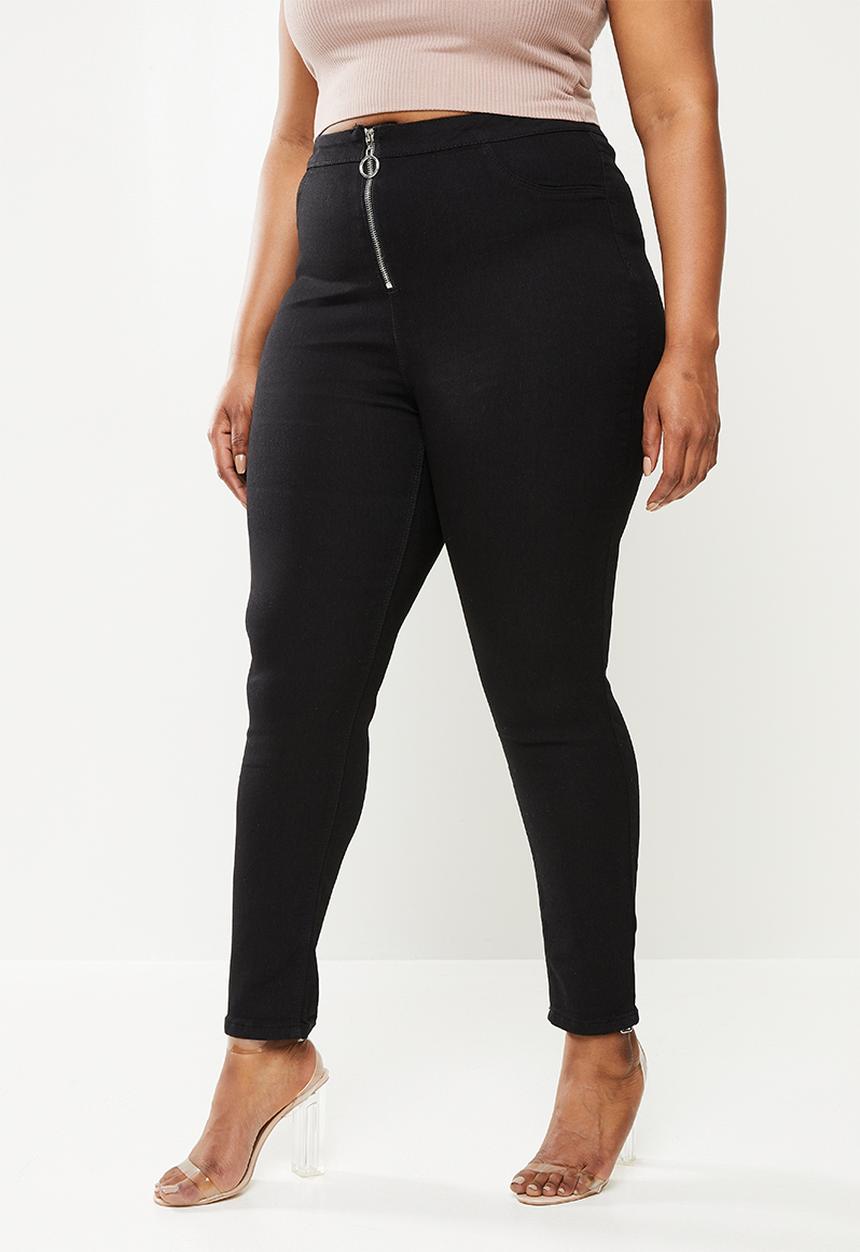 Missguided - Plus ring zip outlaw jegging - black
