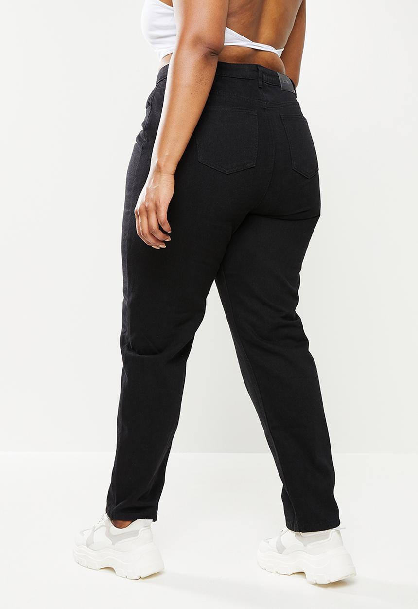 Missguided - Plus riot plain ridgid mom jean - black