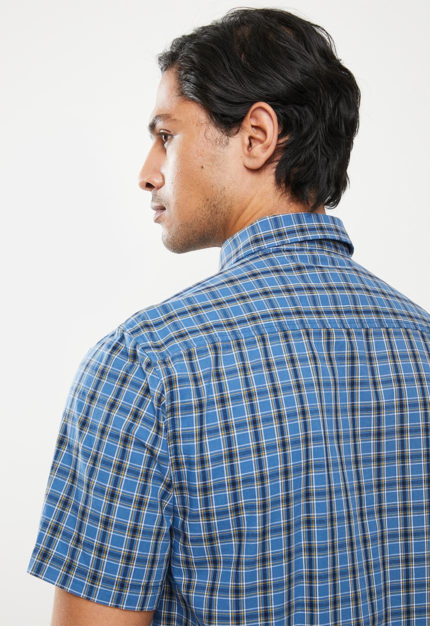Wolf Rock - Spruce woven shirts - navy/yellow