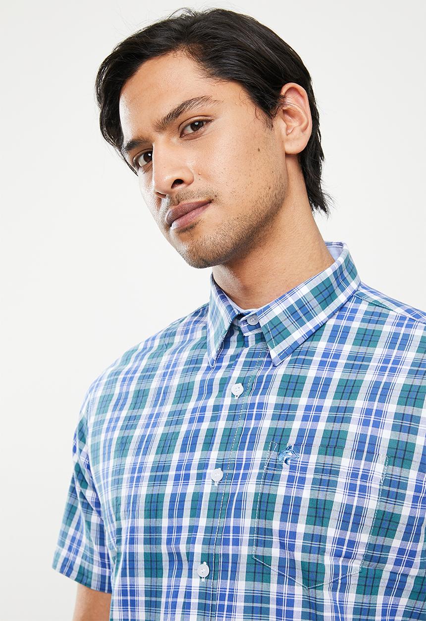 Wolf Rock - Barley woven shirts - blue/green