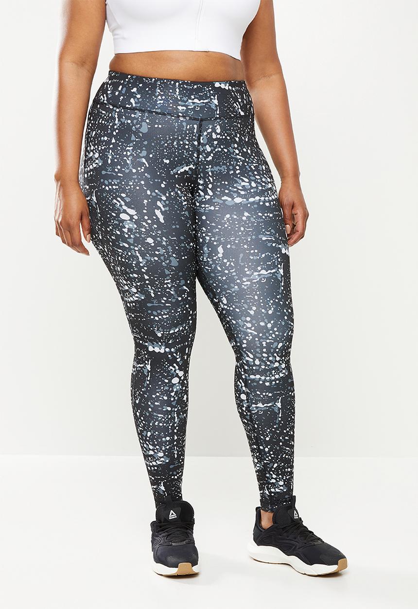 Reebok - Plus wor aop tights - black/white