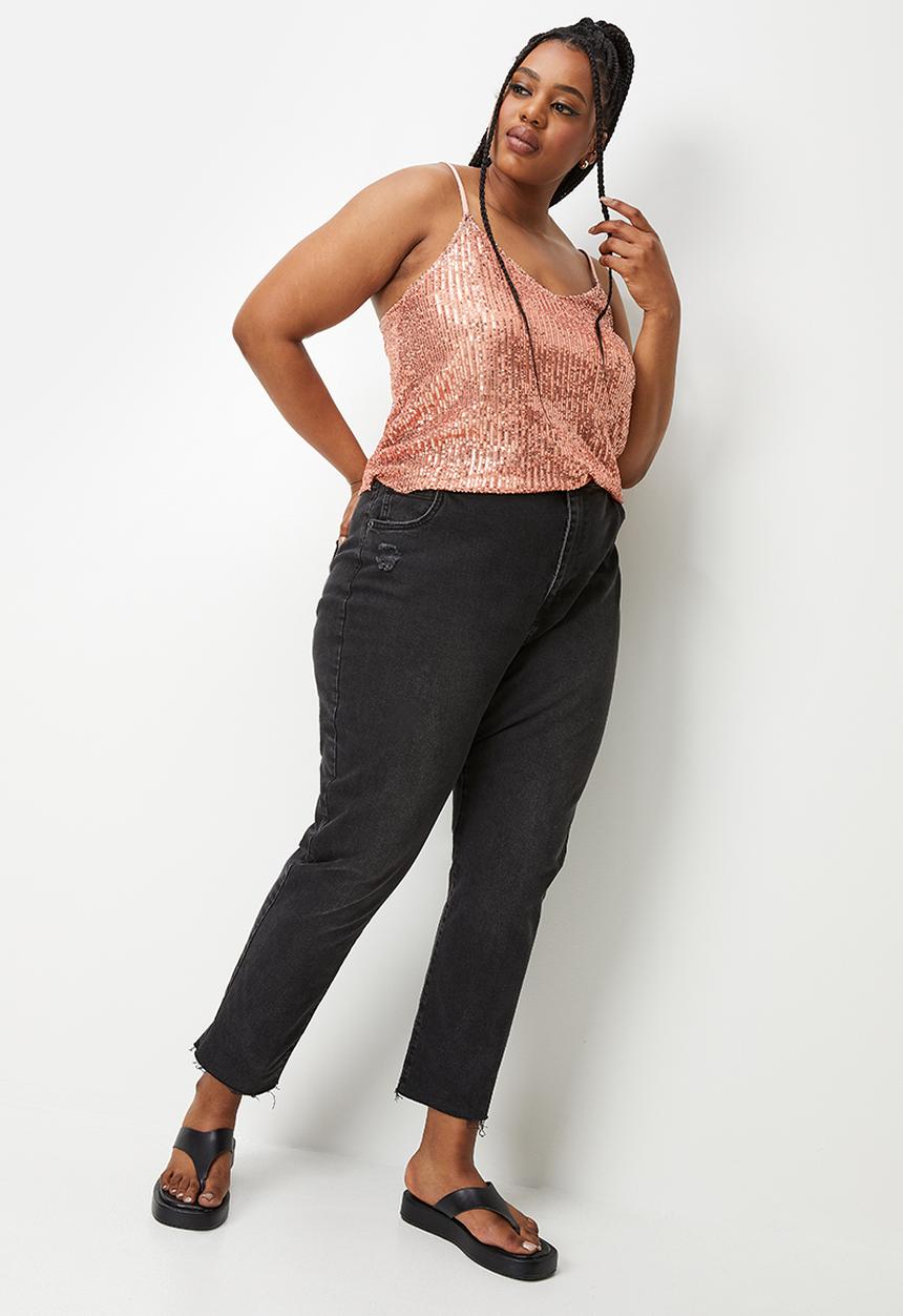 Blake - Sequin cami - rose gold
