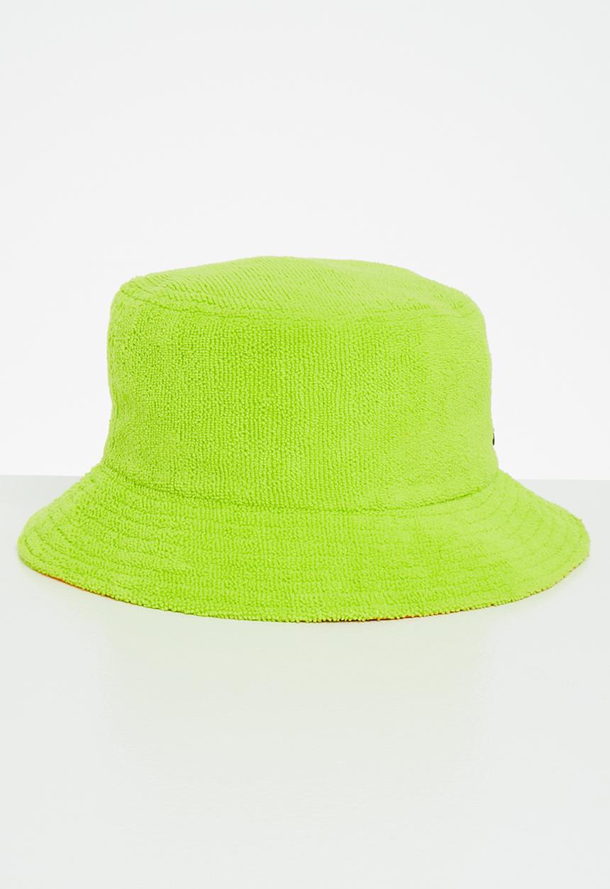 Simon and Mary - Towelling bucket hat - green & orange