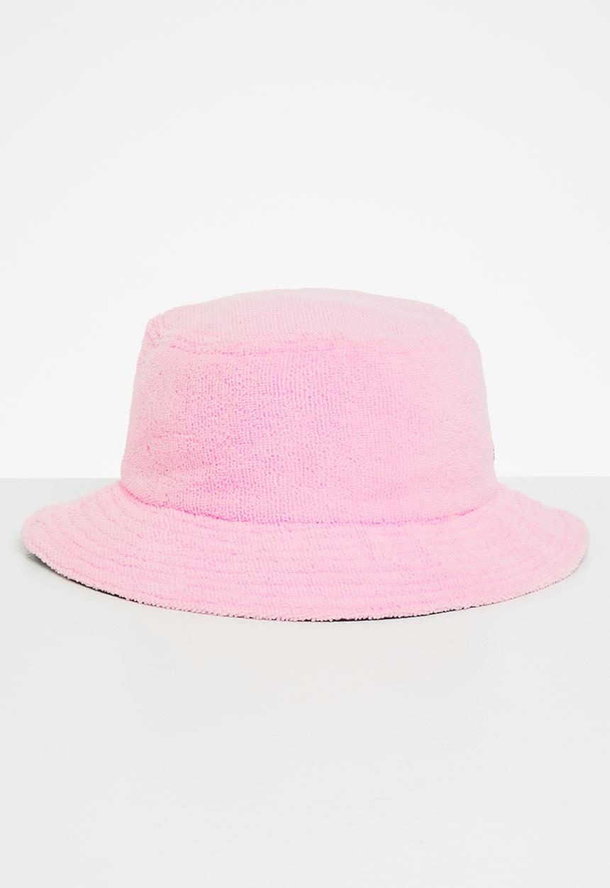 Simon and Mary - Towelling bucket hat - pink & black