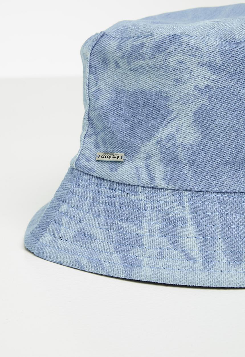 SISSY BOY - Denim bleached bucket hat - blue