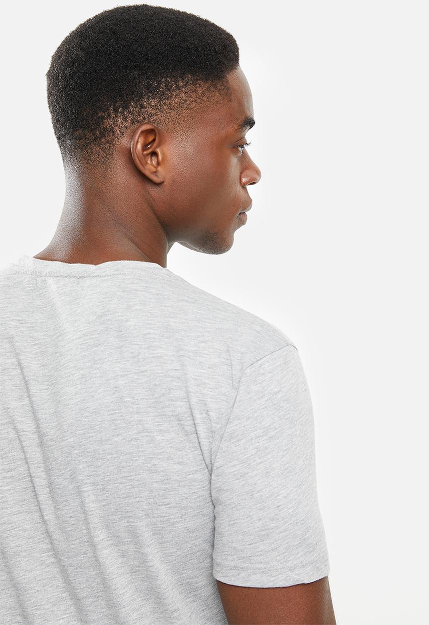 Trendyol - Chest printed short sleeve tee - grey