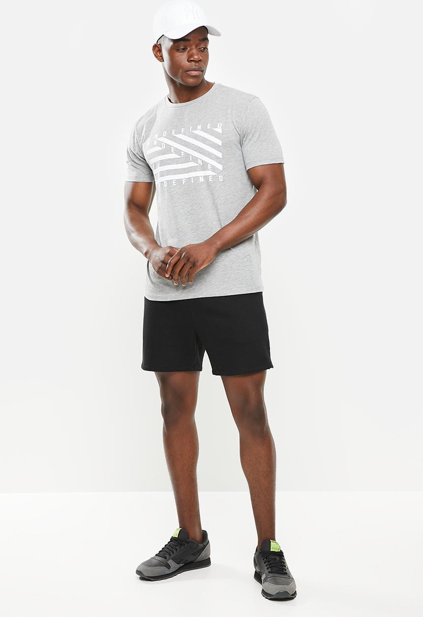 Trendyol - Chest printed short sleeve tee - grey