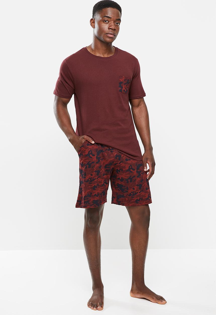Brave Soul - Disguise camo sleep set - burgundy