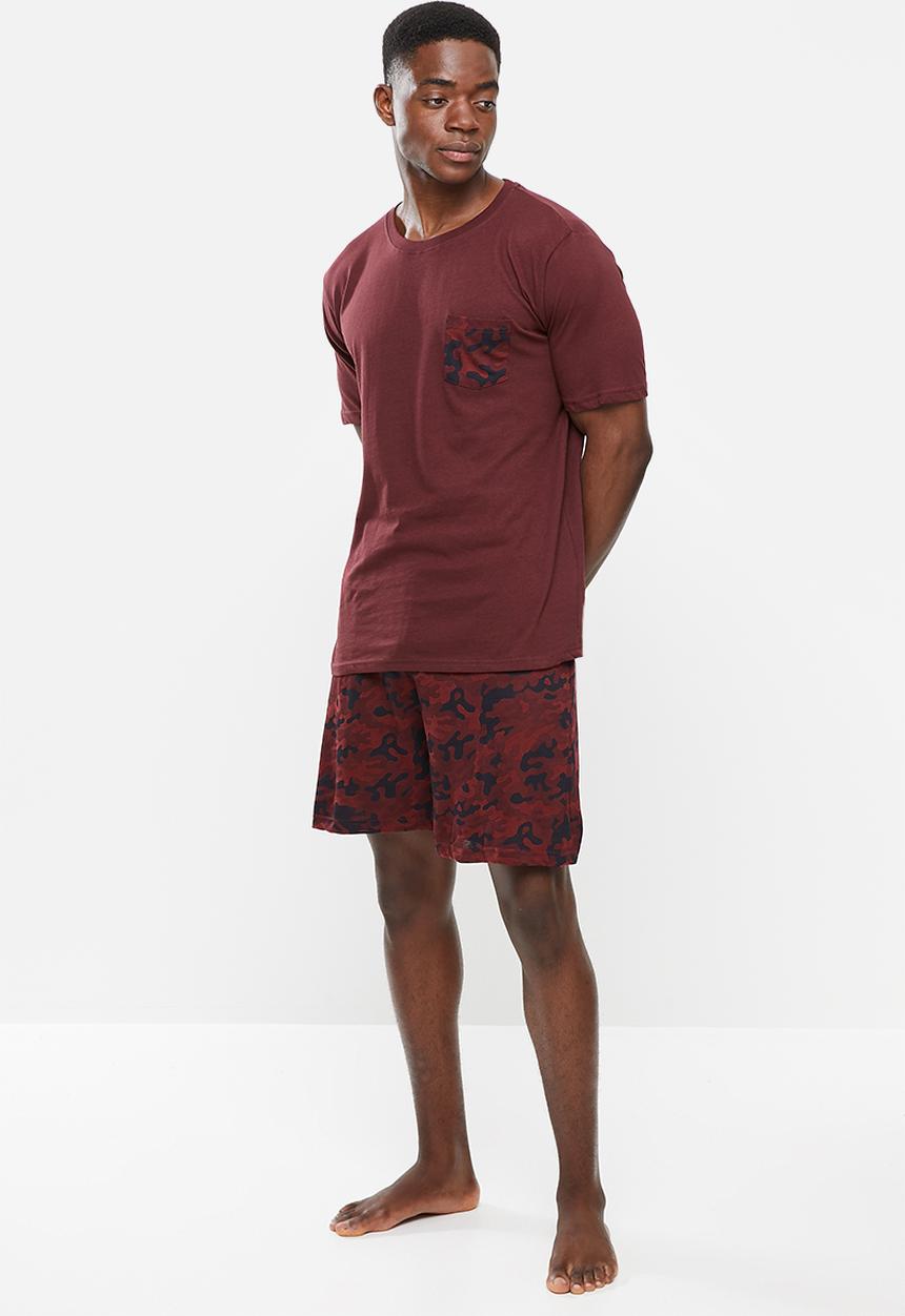 Brave Soul - Disguise camo sleep set - burgundy
