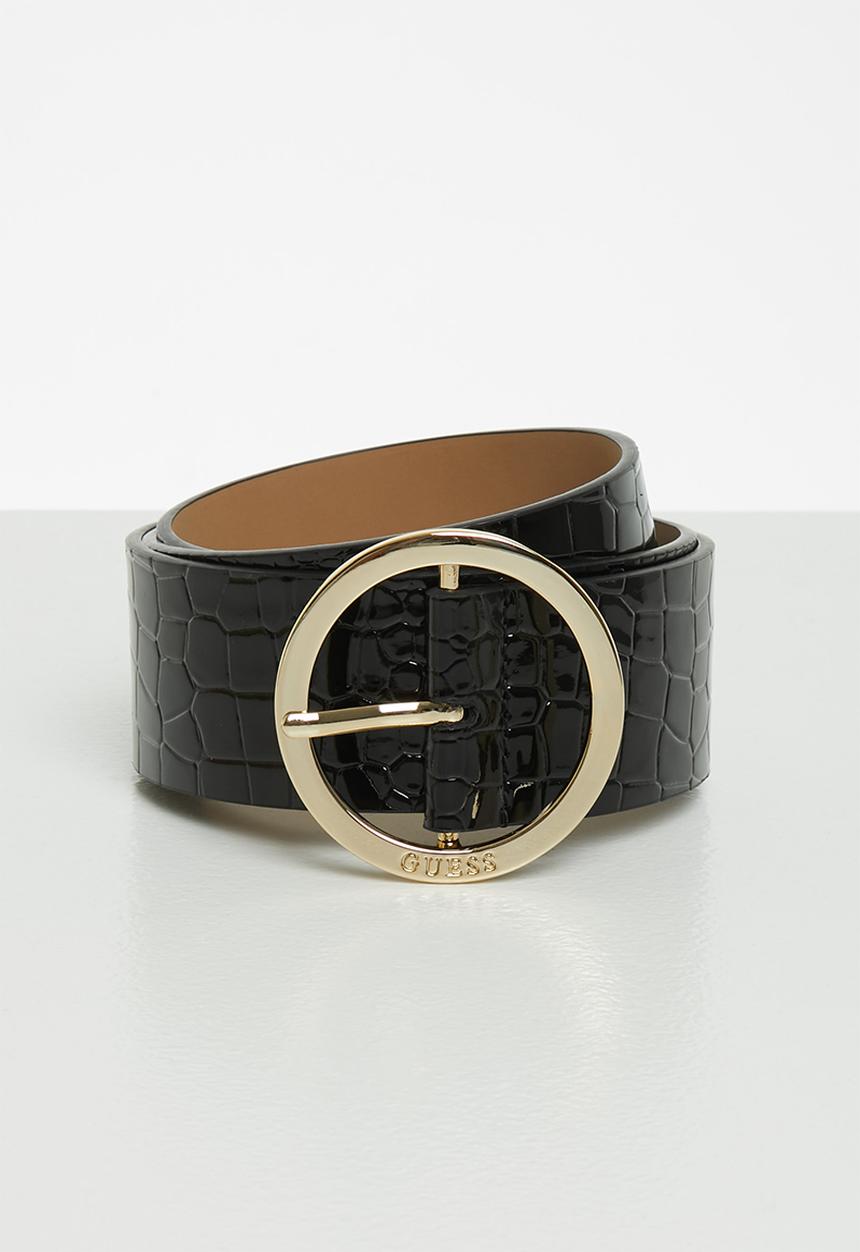 GUESS - 50mm patent croco waist belt - black
