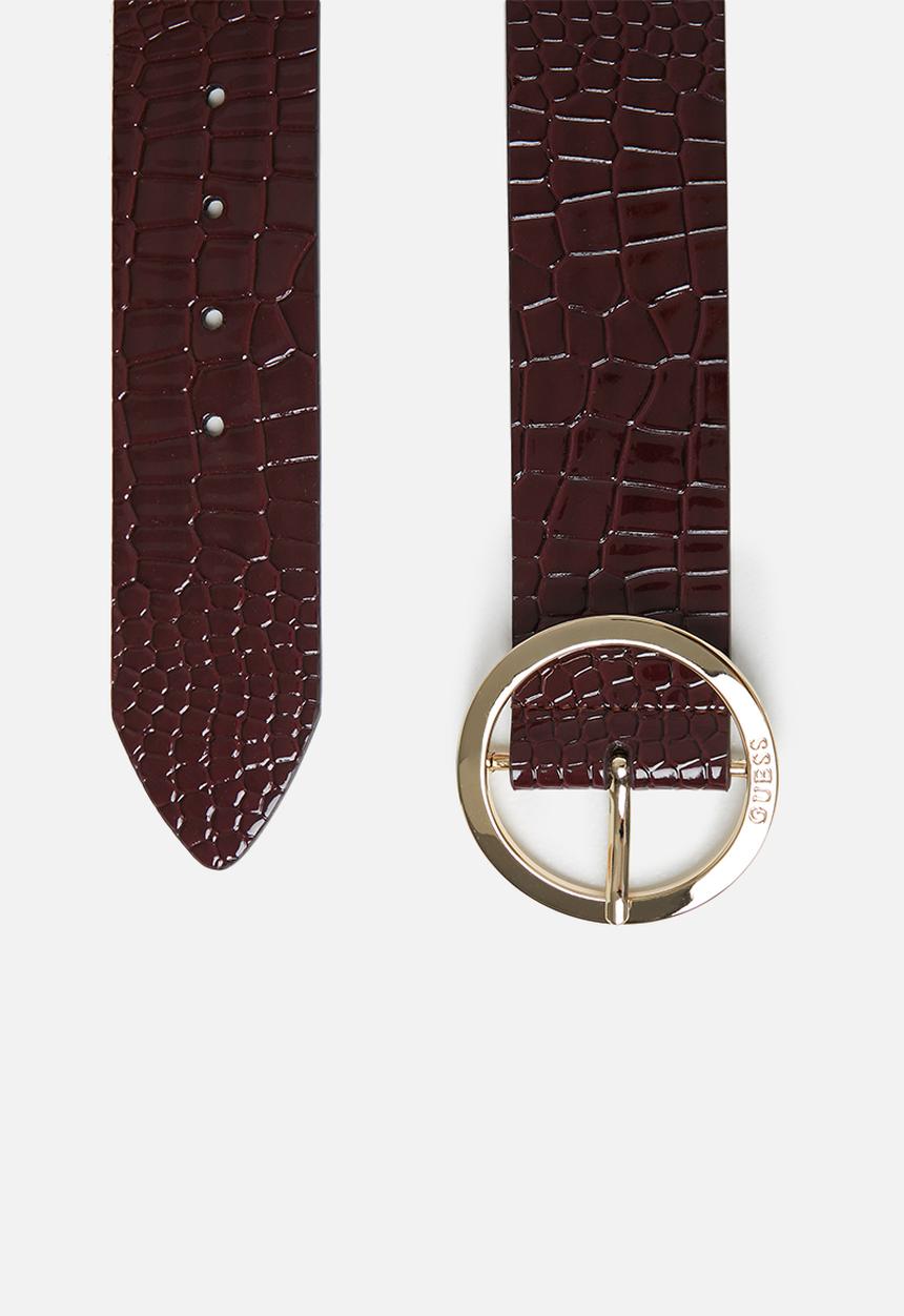 GUESS - 50mm patent croco waist belt - brown