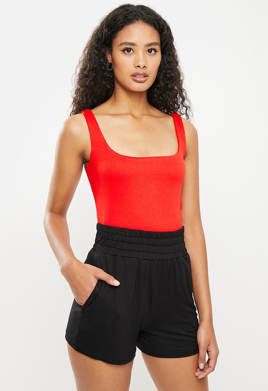 Me&B - Double layer waisted vest - red