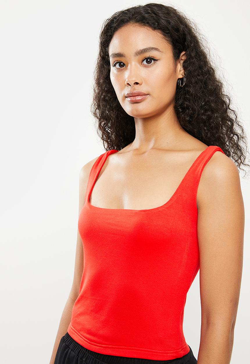 Me&B - Double layer waisted vest - red
