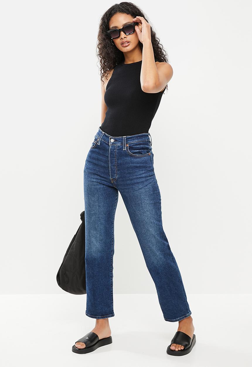 Me&B - Knitted rib vest - black