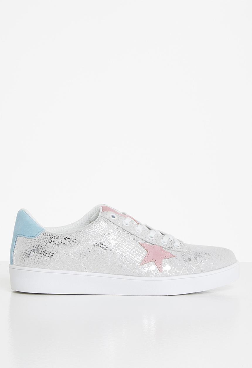 Julz - Kendra leather sneaker - silver animal