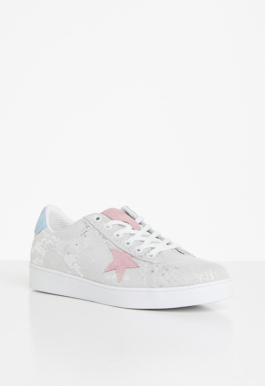 Julz - Kendra leather sneaker - silver animal