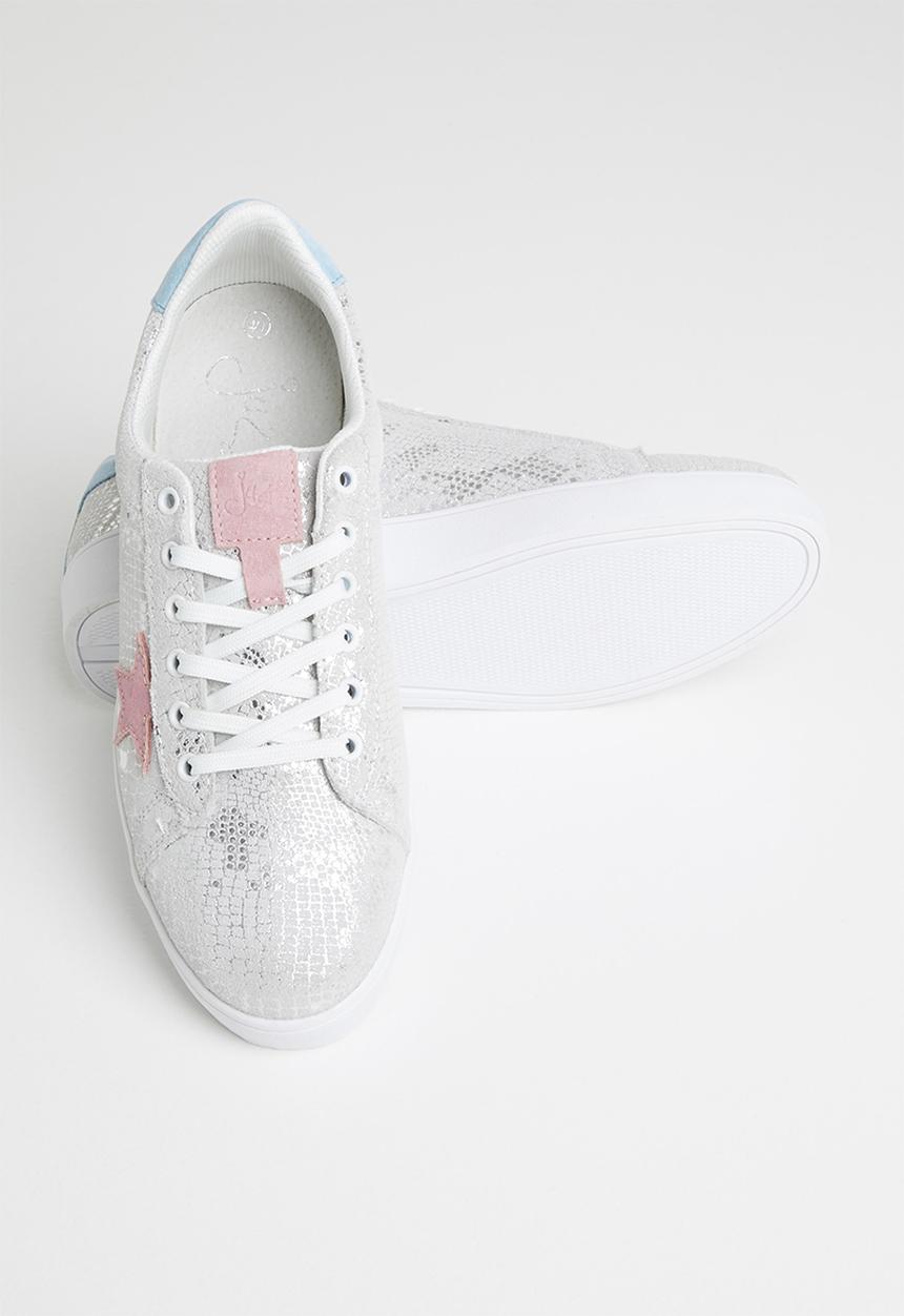 Julz - Kendra leather sneaker - silver animal