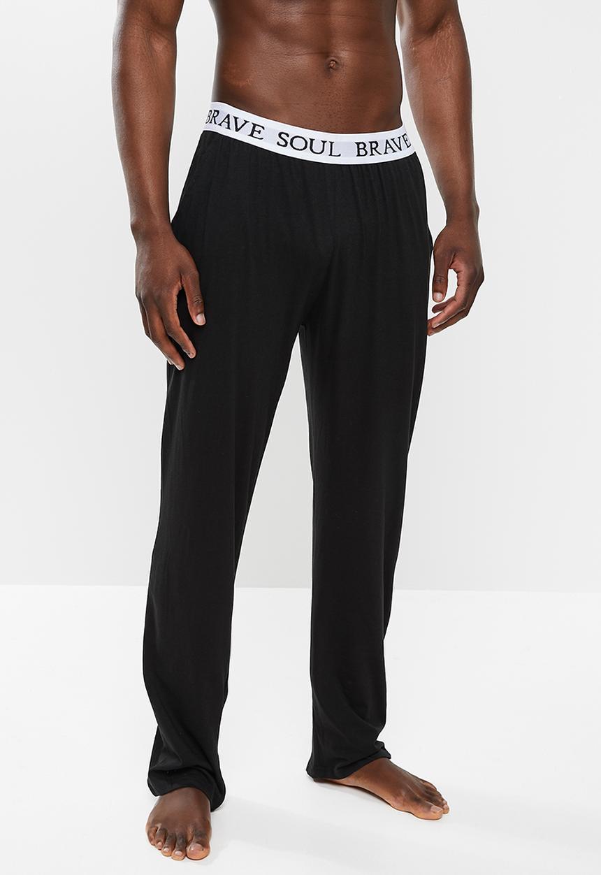 Brave Soul - Kevin printed lounge pants - black