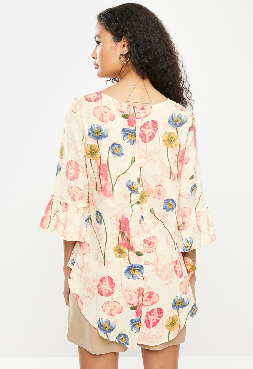 Stella Morgan - Printed bell sleeve top - multi 