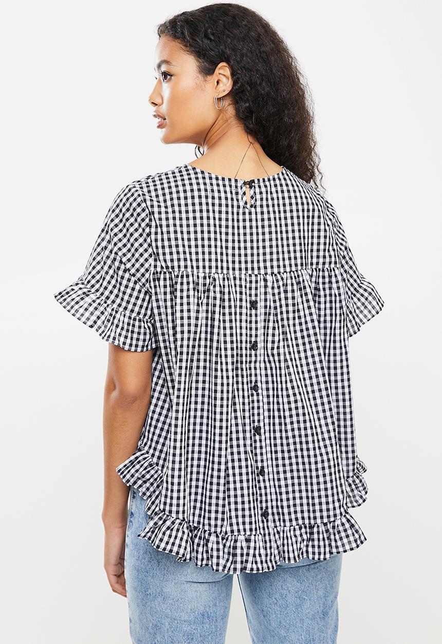 Stella Morgan - Frill edge high-lo top - black