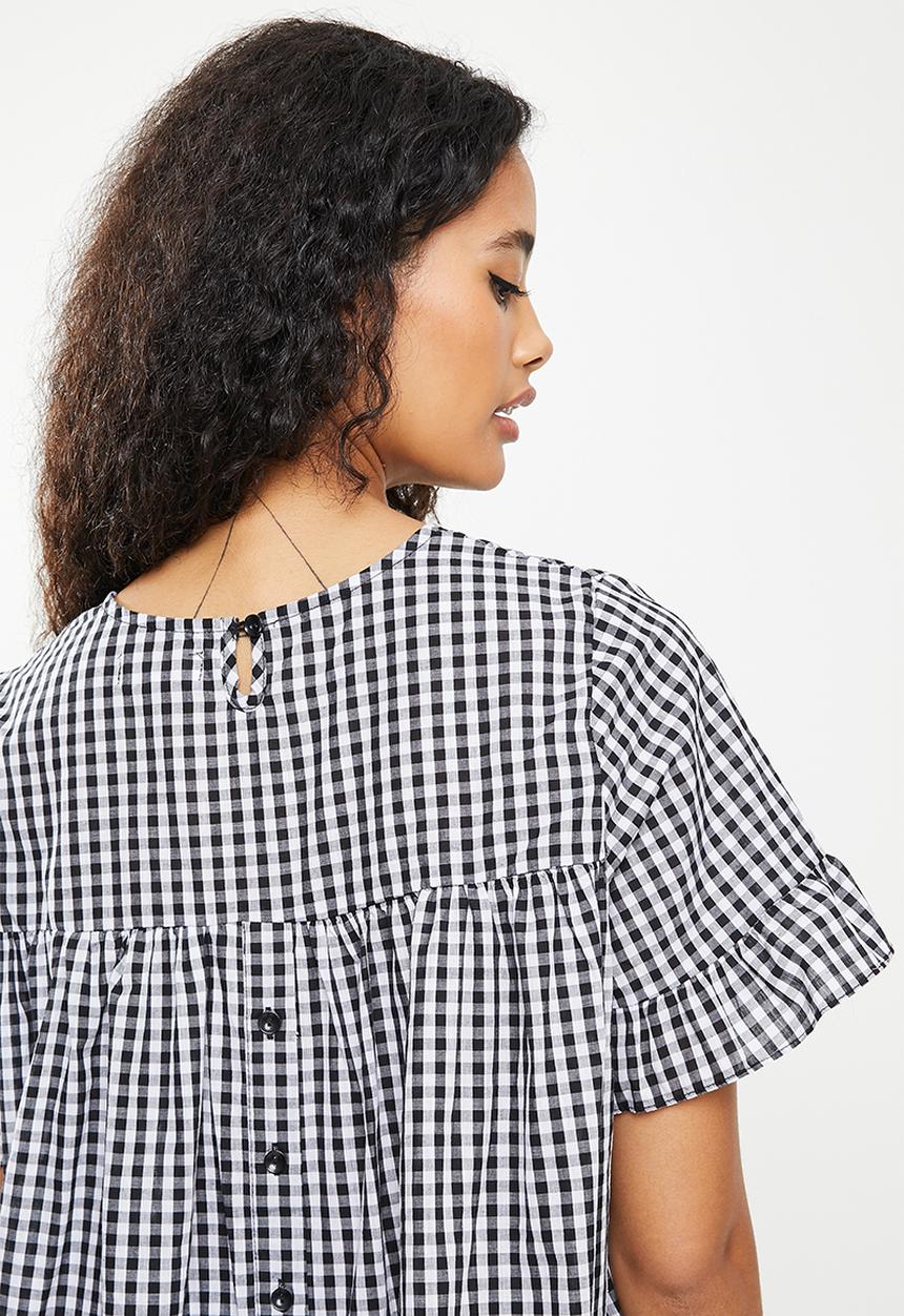 Stella Morgan - Frill edge high-lo top - black
