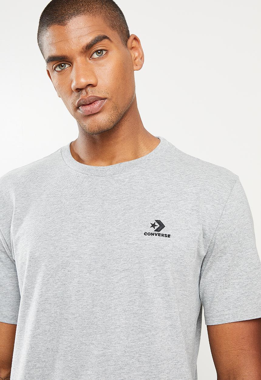 Converse - Embroidered star chevron left chest tee - grey