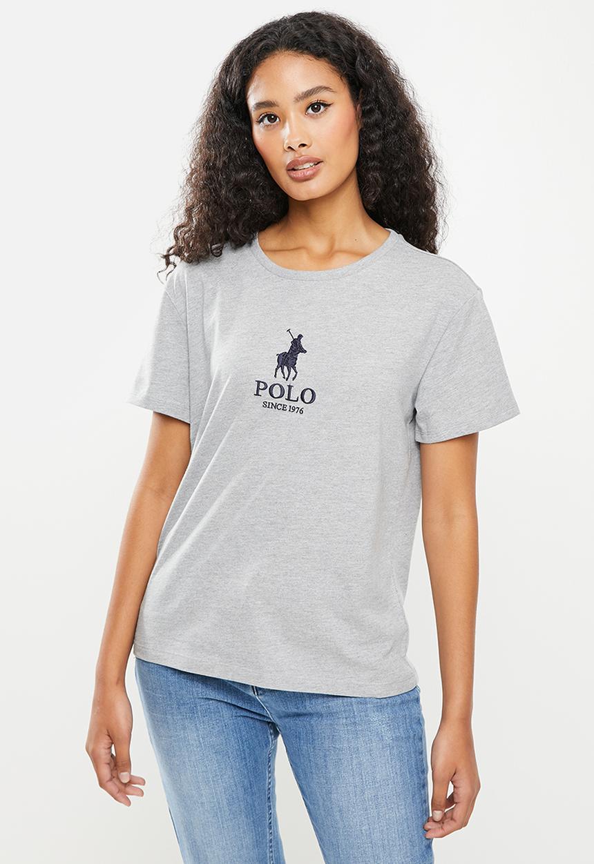 POLO - Clarissa short sleeve logo T-shirt - grey melange