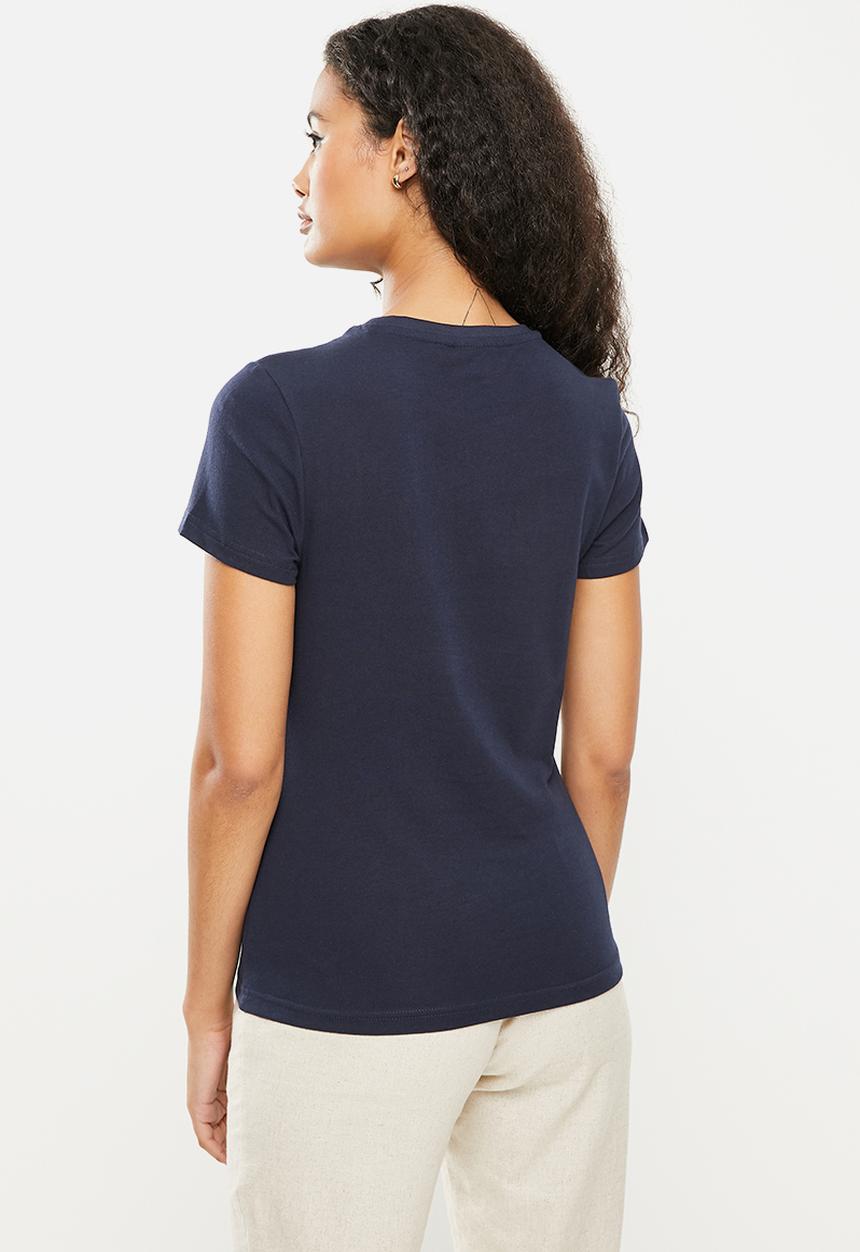 POLO - Chiara short sleeve nailhead logo T-shirt - navy