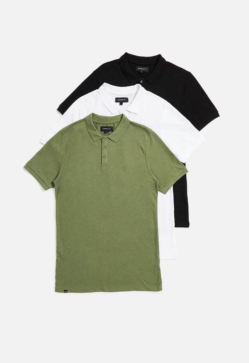 Superbalist - 3 Pack Luka slim pique golfer - multi