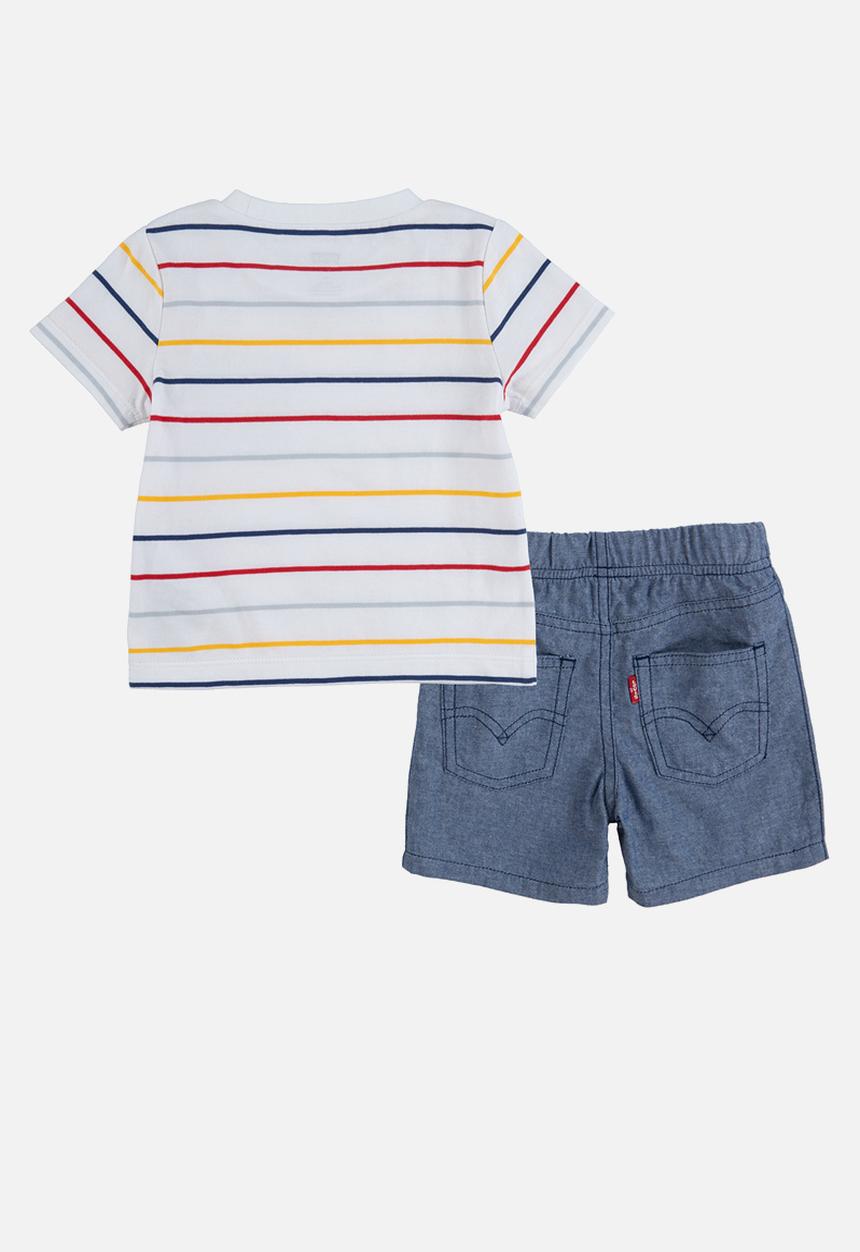 Levi’s® - Short sleeve denim short set - white