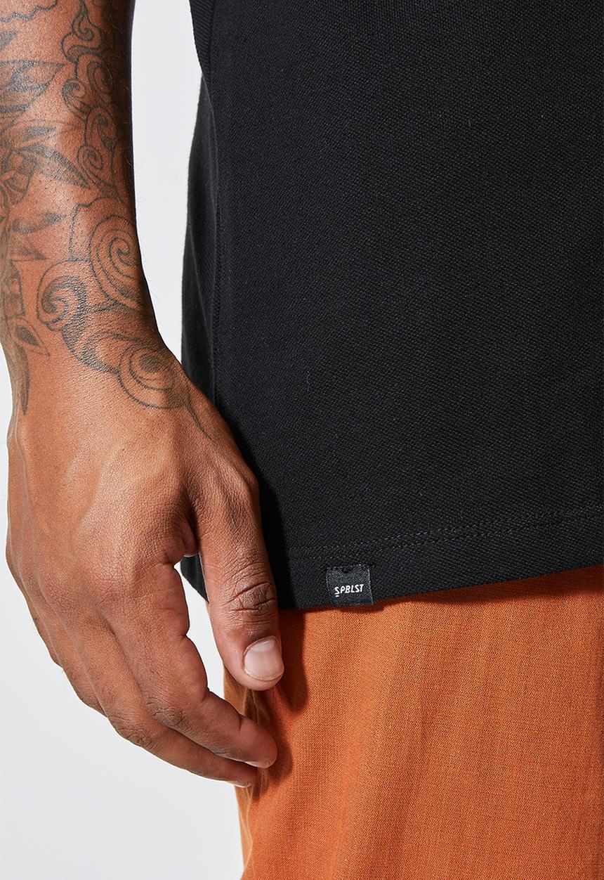 Superbalist - Luka slim pique golfer - black 