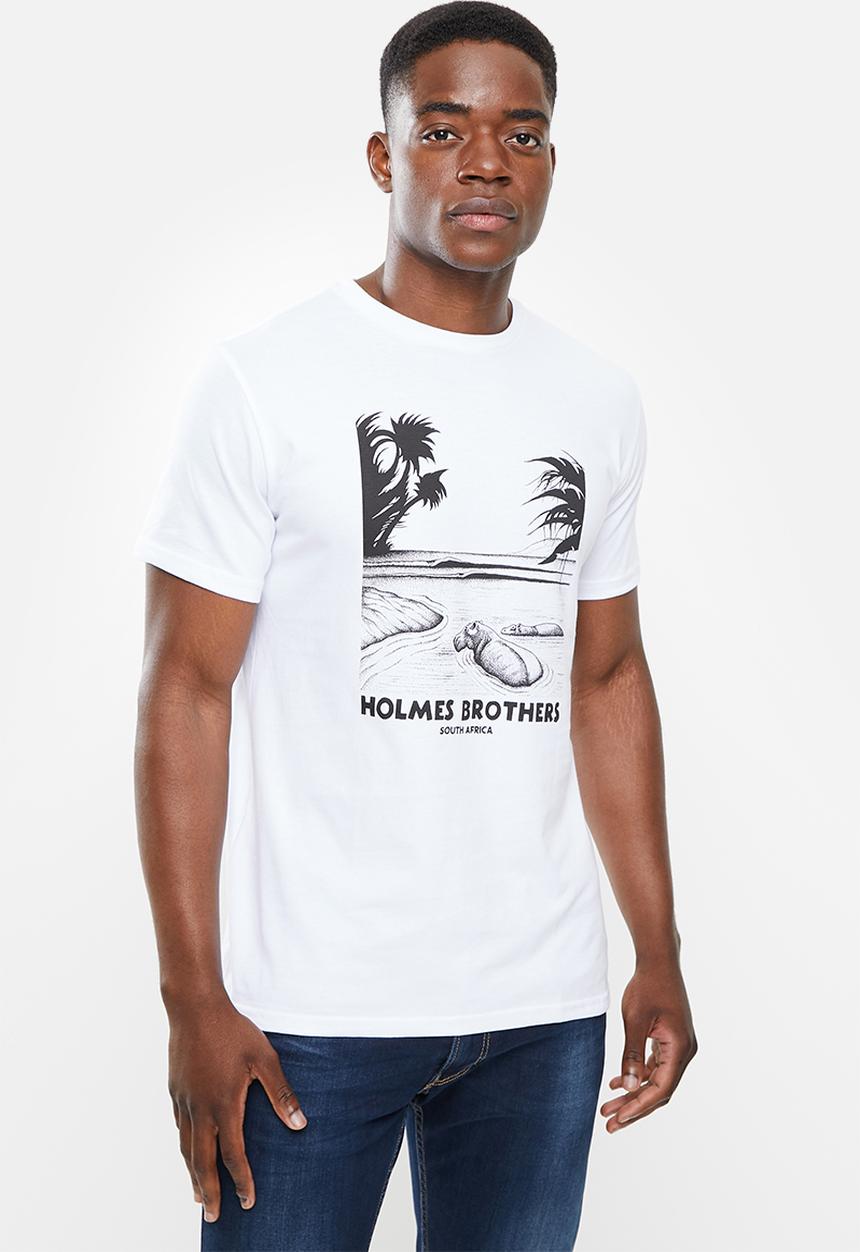 Holmes Bro's - Wildlife hippo short sleeve tee - white
