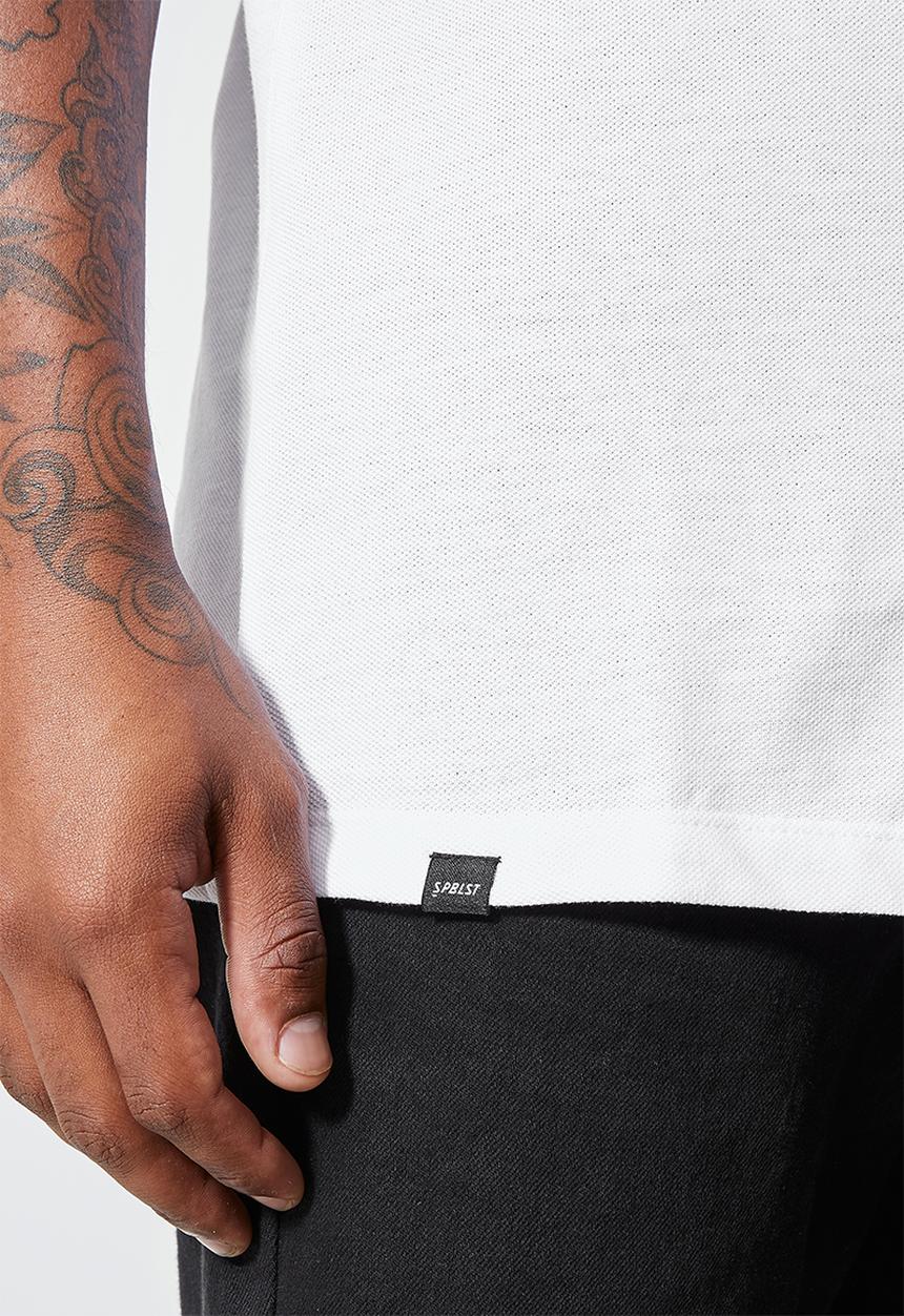 Superbalist - Luka slim pique golfer - white 