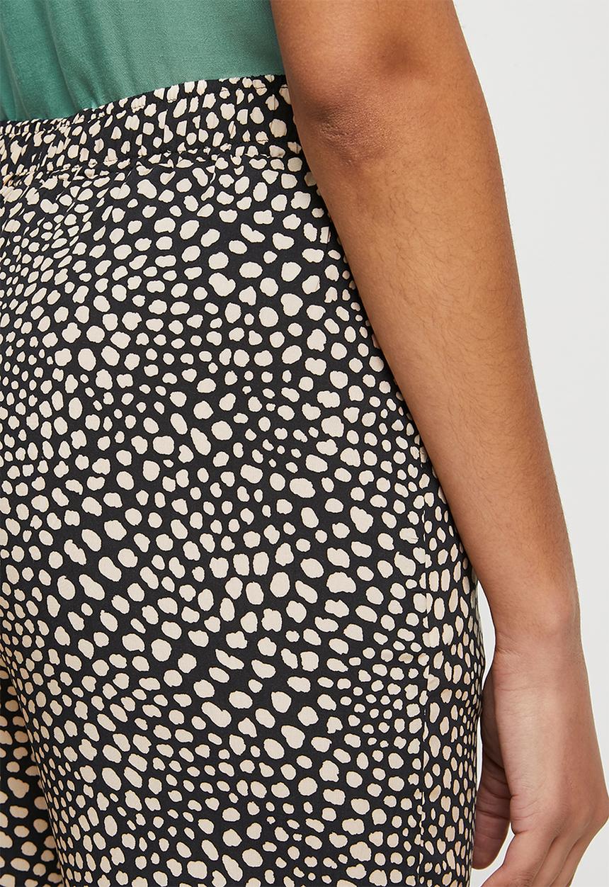 edit - Printed straight leg trouser - black & stone 