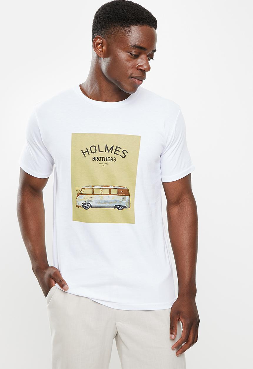 Holmes Bro's - Big kombi block short sleeve tee - white