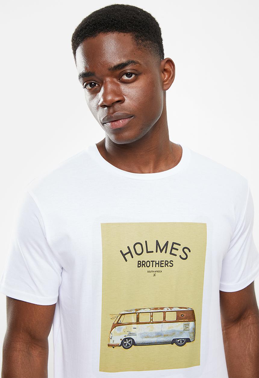 Holmes Bro's - Big kombi block short sleeve tee - white