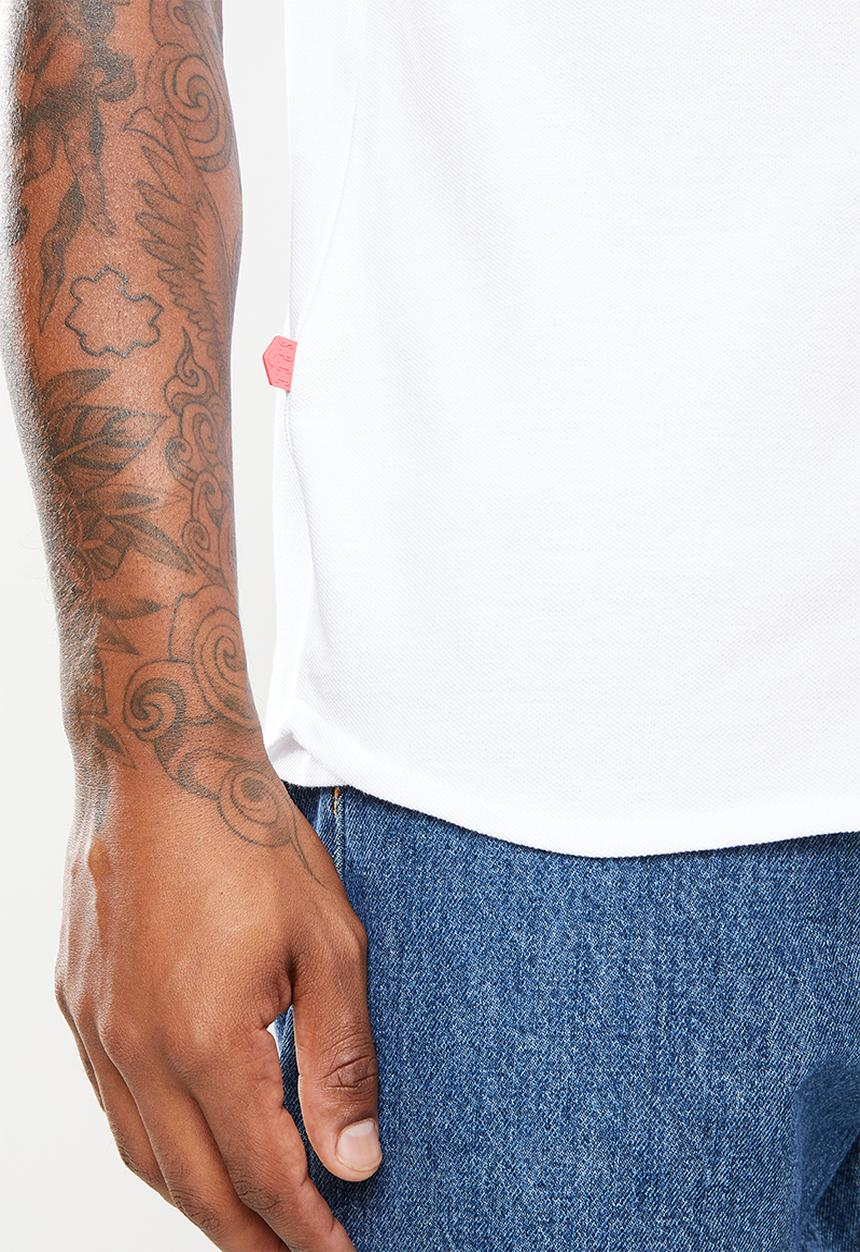 S.P.C.C - Hilton regular fit button through, knit shirt - optical white