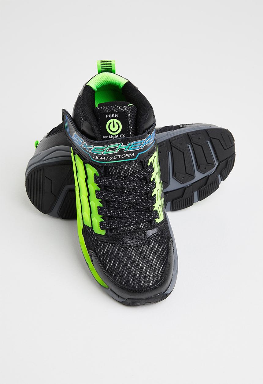 Skechers - Gore & strap mid top w/lighte - black lime