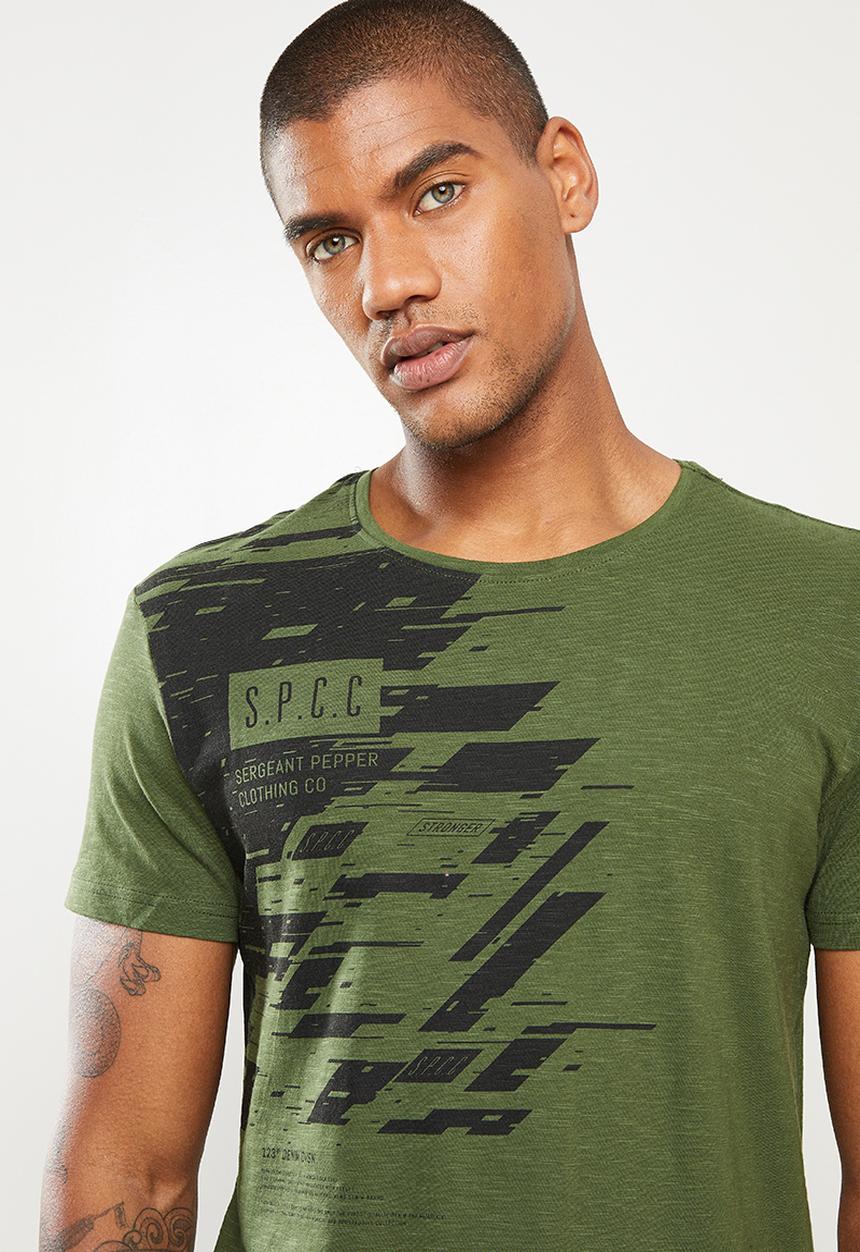 S.P.C.C - Bardem regular fit scooped hem tee - surplus