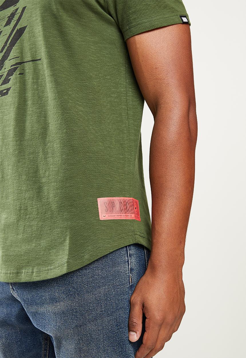 S.P.C.C - Bardem regular fit scooped hem tee - surplus