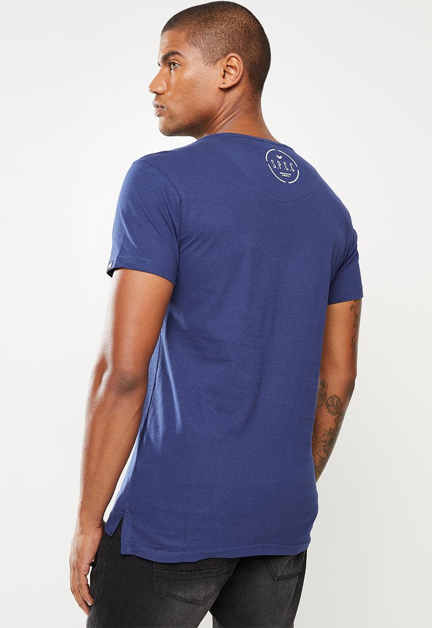 S.P.C.C - Deyn regular fit stepped hem tee - sodalite blue
