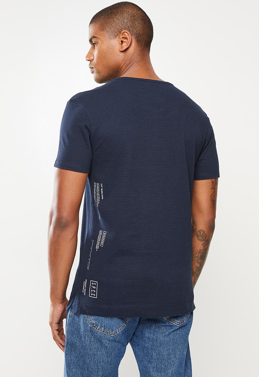 S.P.C.C - Arquette regular fit side slit straight hem tee - ink
