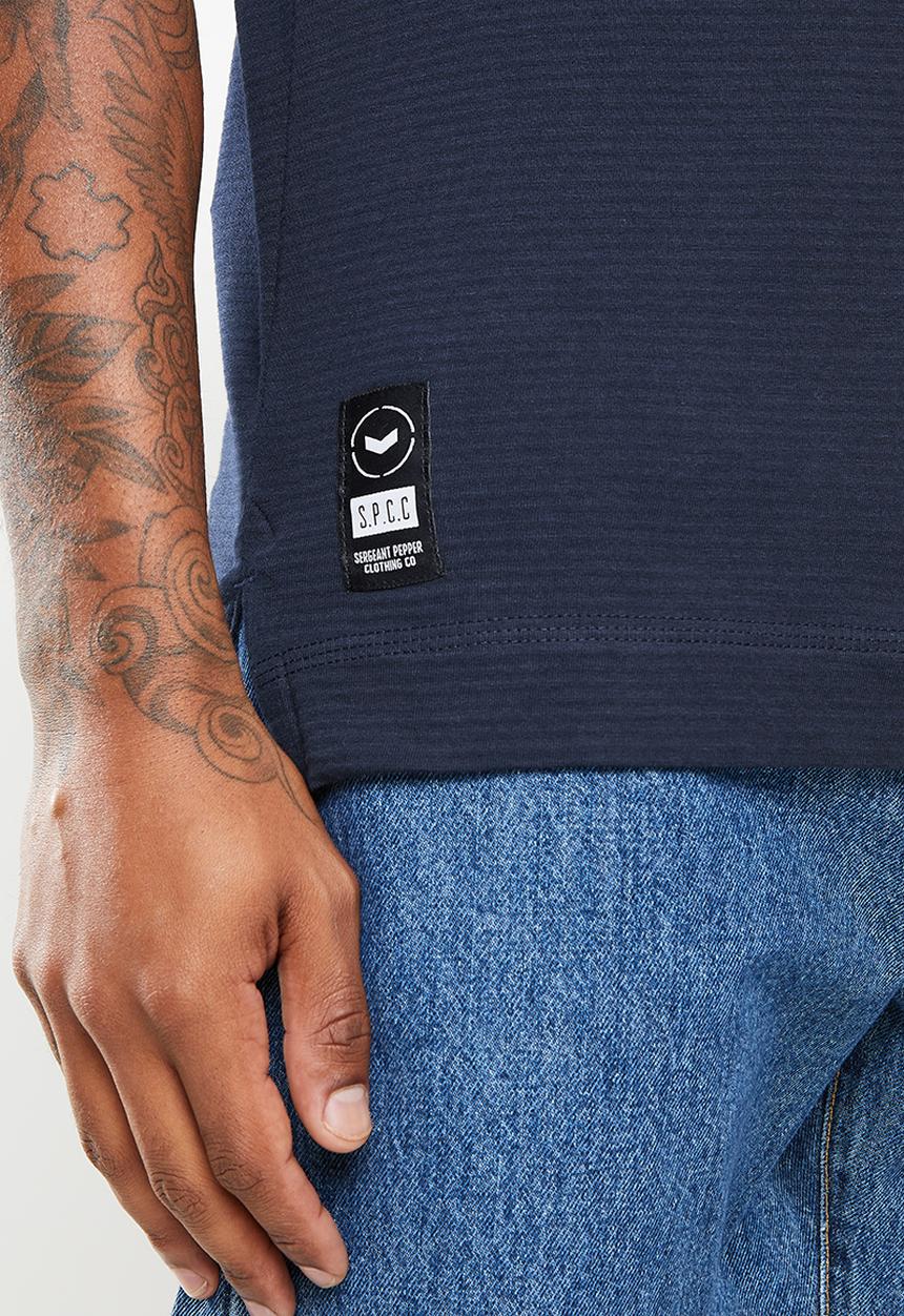 S.P.C.C - Arquette regular fit side slit straight hem tee - ink