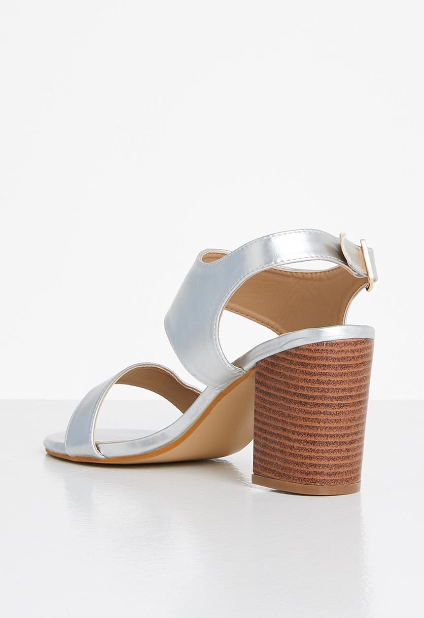 edit - Open block heel - silver