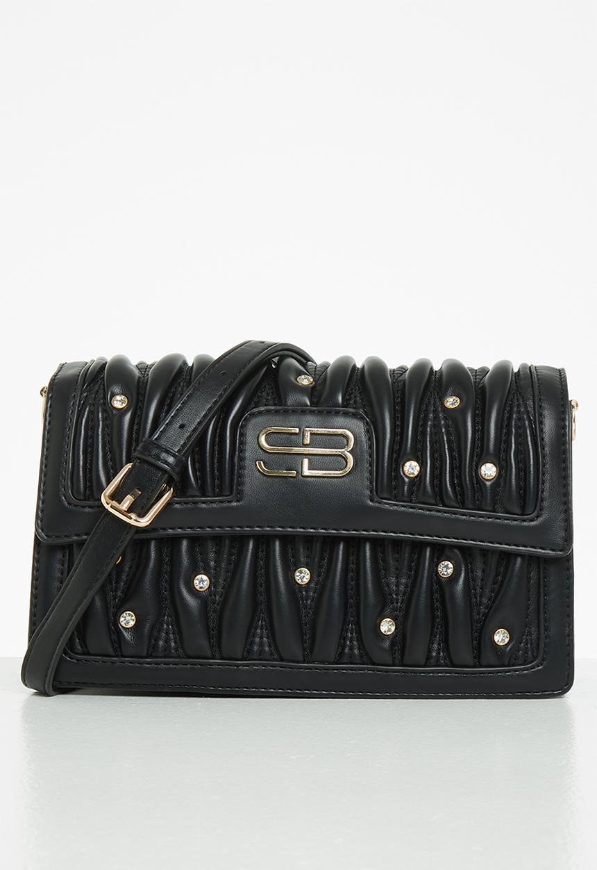 SISSY BOY - Diamante quilted crossbody - black
