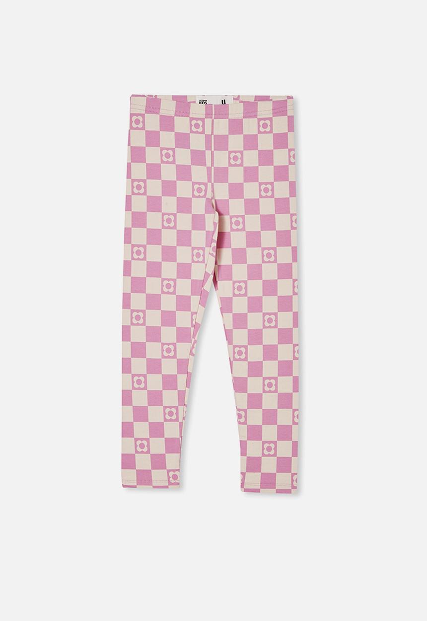 Cotton On - Huggie tights - pink gerbera/coogee checkerboard